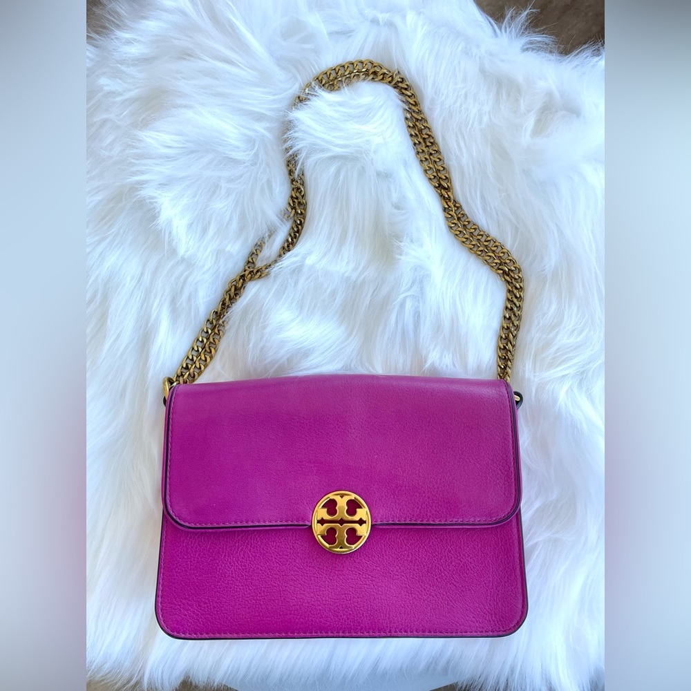 Tory Burch Fuchsia Convertible Crossbody Purse
